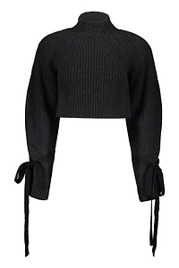 Ellery Cropped Tie-Cuff Knitted Sweater