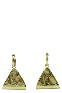 Engraved Triangle Drop Earrings