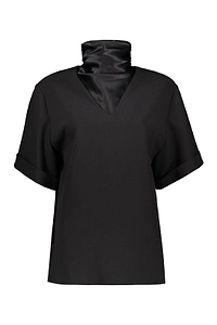 Ellery High Neck Short Sleeve Top