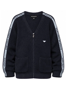 Emporio Armani Kids V-Neck Zip-Up Cardigan