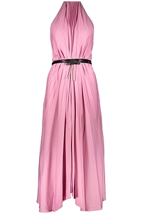 Ellery Plissé Belted Halterneck Dress