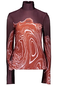 Ellery Printed High Neck Top