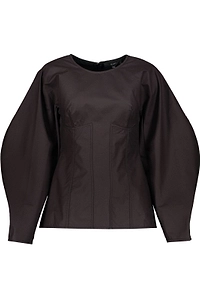 Ellery Puff-Sleeve Fitted Top
