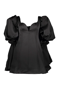 Puff-Sleeve Mini Dress