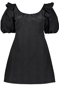 Ellery Puff-Sleeve Ruffled Mini Dress