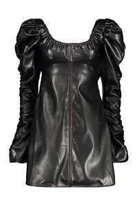 Ellery Ruched-Sleeve Mini Dress