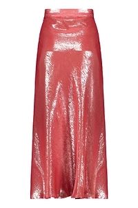 Ellery Satin-Effect Slit Skirt