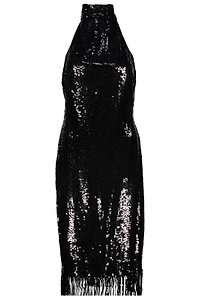 Sequin Fringe Halterneck Dress