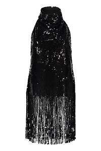 Sequinned Fringe Halter Top