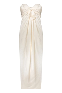Ellery Strapless Draped Maxi Dress