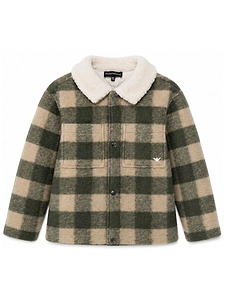 Emporio Armani Kids Checked Button-Up Jacket