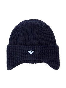 Emporio Armani Kids Knitted Logo Cuff Hat