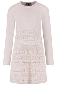 Emporio Armani Kids Lace Knit Crewneck Dress