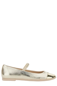 Emporio Armani Kids Laminated Strap Ballerinas