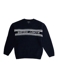 Emporio Armani Kids Logo-Detail Knitted Jumper