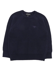Emporio Armani Kids Logo Embroidered Crewneck Knitted Jumper