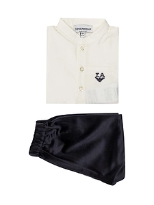 Emporio Armani Kids Logo Embroidered Long-Sleeved Babygrow Set