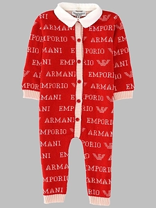 Emporio Armani Kids Logo Knit Onesie