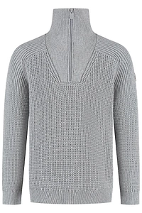 Emporio Armani Kids Logo Patch Half Zipped Polo Jumper