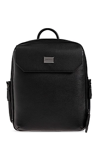 Emporio Armani Logo Patch Leather Backpack