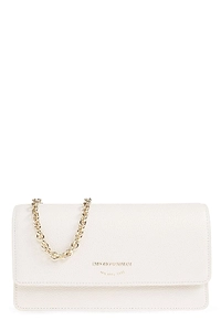 Emporio Armani Logo Stamp Foldover Top Clutch Bag