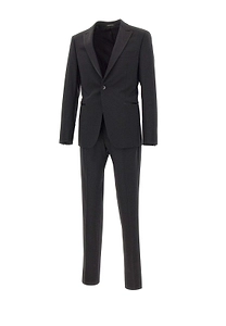 Emporio Armani Satin-Trim Peak-Lapel Suit