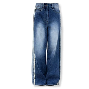 Epingler High-Rise Lace-Trim Wide-Leg Jeans