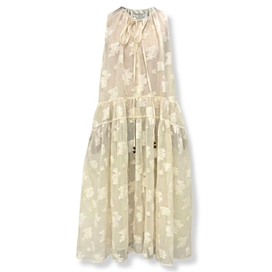Leaf Halterneck Floral Dress