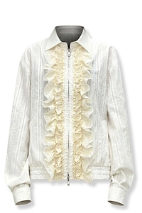 Ruffled Zip-Front Jacket