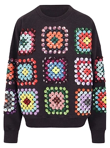 Essentiel Antwerp Geometric Floral-Embellished Sweatshirt