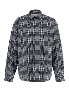 Erl Patchwork Plaid Long-Sleeve Shirt