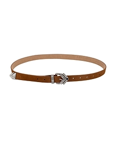 Ermanno Firenze Crystal Buckle Slim Belt