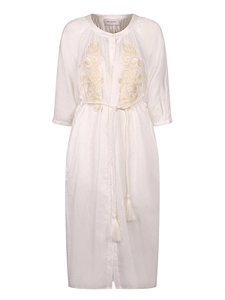Ermanno Firenze Embroidered Belted Dress