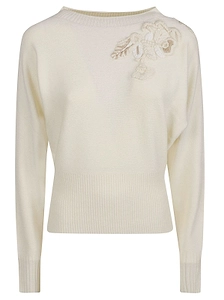 Ermanno Firenze Embroidered Crewneck Sweater