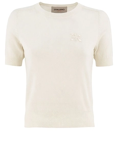 Ermanno Firenze Embroidered Logo Knitted Top