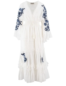 Ermanno Firenze Embroidered Maxi Dress