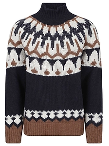 Ermanno Firenze Fair Isle Turtleneck Knitted Sweater