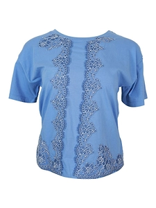 Ermanno Firenze Lace Trim Crewneck T-Shirt