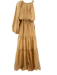 Ermanno Firenze One-Shoulder Tiered Maxi Dress