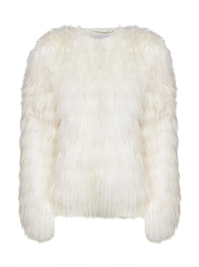 Ermanno Firenze Long-Hair Faux Fur Coat