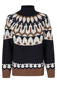 Ermanno Firenze Patterned Turtleneck Sweater