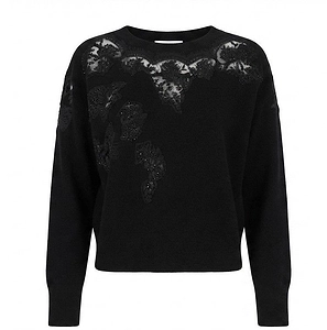 Ermanno Firenze Sheer Lace Panel Sweater
