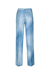 Ermanno Firenze Denim Print Tailored Pants