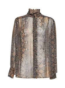 Ermanno Firenze Sheer Printed Top