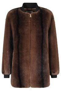Ermanno Firenze Zip-Up Faux Fur Jacket