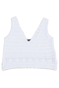 Ermanno Scervino Junior V-Neck Crochet Knit Top