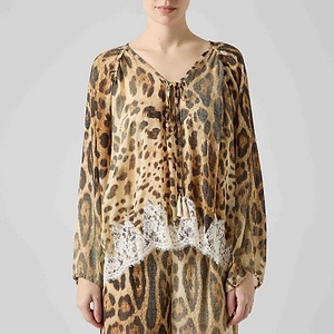 Ermanno Scervino Lace Trim Printed Top