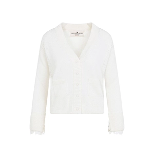 Ermanno Scervino Lace-Trim V-Neck Cardigan