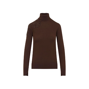 Ermanno Scervino Lace-Trim Turtleneck Knitted Jumper