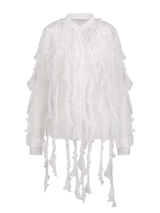 Ermanno Scervino Layered Effect Ruffled Sheer Shirt